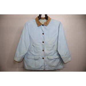 VTG LL Bean Chore Jacket Women’s Size XL, 1X Light Blue Brown Corduroy Barn Coat